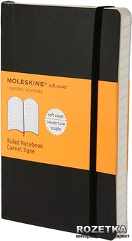 Записная книга Moleskine Classic 9 x 14 см 192 страницы в линейку Чёрная мягкая обложка (9788883707100)