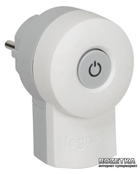 Переносная вилка Legrand 2K+З 16 А с выключателем и подсветкой Белая (050409)