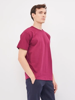 Футболка бавовняна довга чоловіча Fruit of the loom Valueweight 061036041 3XL Бордова (5000000088812)
