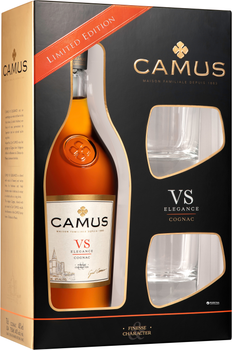 Коньяк Camus VS Elegance от 5 лет выдержки 0.7 л 40% + 2 стакана (3028130068698)
