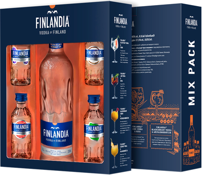 Горілка Finlandia 0.5 л 40% + 4 смакові мініатюри (5099873703182)