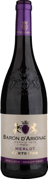 Вино Baron d'Arignac Merlot червоне напівсолодке 0.75 л (3263280115926)