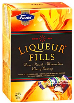 Цукерки Fazer Liqueur Fills з лікером 150 г (6411401072666)