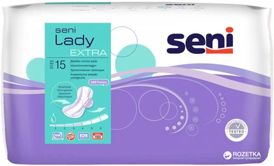 Урологічні прокладки Seni Lady Extra 15 шт (5900516699123/5900516690427)