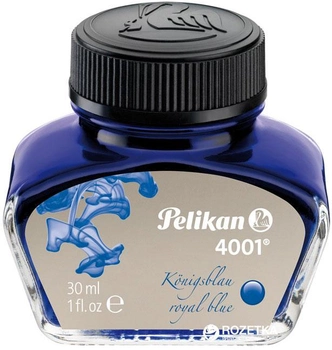 Чернила Pelikan 4001 Royal Blue в стеклянном флаконе 30 мл Синие стираемые (301010)