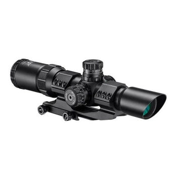 Прицел оптический Barska SWAT-AR Tactical 1-4x28 (IR Mil-Dot R/G) + mount