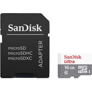Карта памяти SANDISK 16GB microSD Class 10 UHS-I Ultra (SDSQUNS-016G-GN3MA)