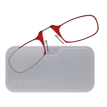 Очки для чтения Thinoptics +2.50 Красные + Чехол универсальный Прозрачный (2.5REDWUP)