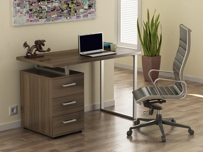 Письменный стол Loft design L-27 Орех Модена Серебристый