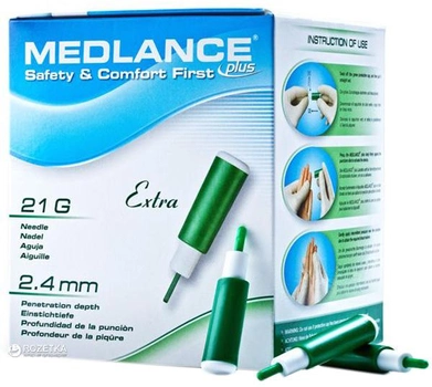 Ланцет MEDLANCE PLUS Extra 200 Green (5907506237129)
