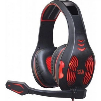 Навушники накладні (повнорозмірні) провідні з мікрофоном Redragon Hardy Red-Black (64208) (64208) Black Red