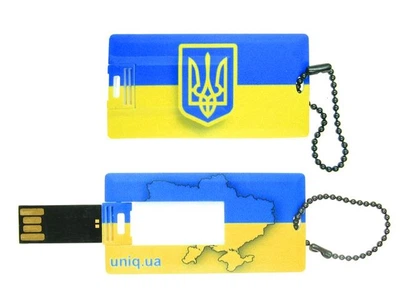 Uniq ВИЗИТКА флаг Украины прямоугольная, пластик 8GB (08C35143U2)