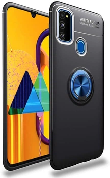 Чехол TPU Ring для Samsung Galaxy M30s / M307F бампер накладка с подставкой Black-Blue