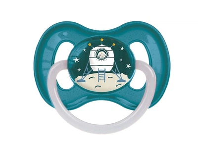 Пустушка латексна кругла Space Синя Canpol Babies 0-6 м (5901691811454)