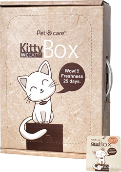 Наполнитель для кошачьего туалета KittyBox 2 в 1 Минеральный комкующийся с лотком на 25 дней без замены (4820204290016)
