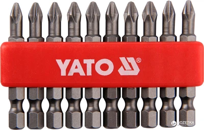 Набір відкруткових насадок YATO 1/4" PH2 50 мм 10 шт. (YT-0478)