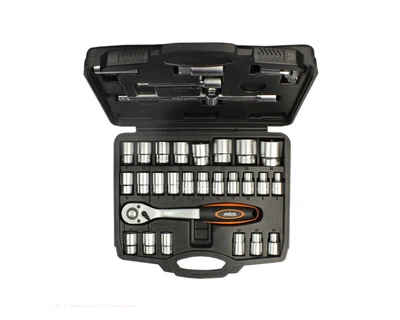 Набір торцевих насадок Cr-V з тріскачкою 1/2", 32шт MIOL 58-147
