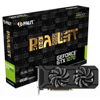 Видеокарта GF GTX 1070 8GB GDDR5 Dual Palit (NE51070015P2-1043D)
