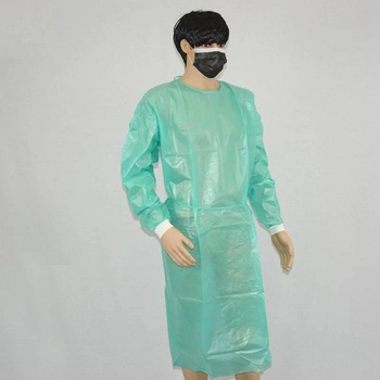 Защитный халат из нетканого материала для посетителя на кнопках Polix PRO&MED 25 г/м² зеленый XXL