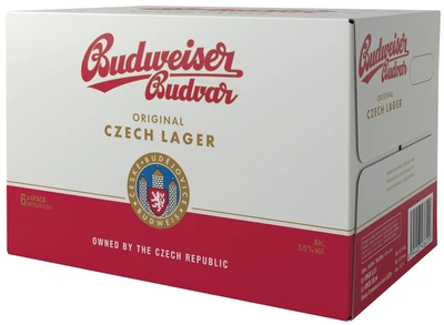 Упаковка пива Budweiser Budvar светлое фильтрованное 5% 0.33 л x 24 шт (8594403430127_8594403703610)