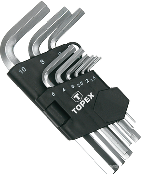 Ключи шестигранные TOPEX HEX 1.5-10 мм 9 шт (35D955)