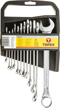 Zestaw kluczy płasko-oczkowych TOPEX 6-22 mm 12 szt. 35D375 (5902062005175)  