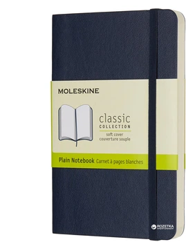 Записная книга Moleskine Classic 9 x 14 см 192 страницы без линовки Сапфир Мягкая обложка (8055002854726)