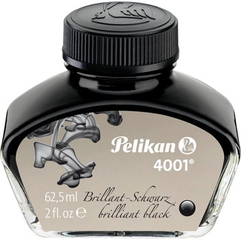 Чернила Pelikan 4001 Brilliant Black в стеклянном флаконе 62.5 мл Черные (329144)