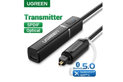 Ugreen Bluetooth 5.0 передатчик aptX Low Latency transmitter SPDIF Toslink Hi-Fi (UG-50213)