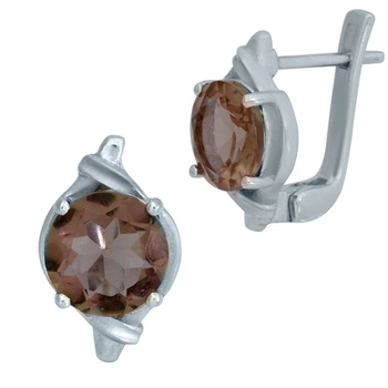 Срібні сережки з аметистом і султанітом 3.272ct (1984192)
