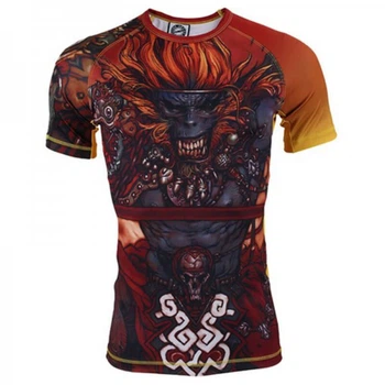 Рашгард с коротким рукавом Gawakoto Monkey King Orange (M) Принт