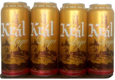 Упаковка пива Kral Lager світле фільтроване 4.7% 0.5 л x 12 шт. (8594166370814)