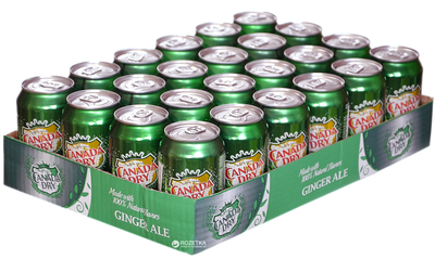 Упаковка безалкогольного напою Dr Pepper Canada Dry Ginger Ale 0.33 л х 24 банки (8435185954947)