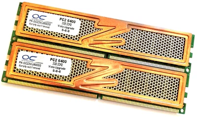 Пара игровой оперативной памяти OCZ Vista Upgrade DDR2 4Gb (2Gb+2Gb) 800MHz PC2 6400U CL5 (OCZ2VU8002G) Б/У