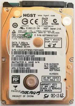 Жесткий диск для ноутбука HGST Hitachi Travelstar 500GB 2.5" 16MB 7200rpm 3Gb/s (HTS725050A7E630) SATAII Б/У