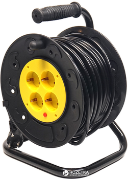 Удлинитель на катушке PowerPlant 30 м 4 розетки (PPRA10M300S4)