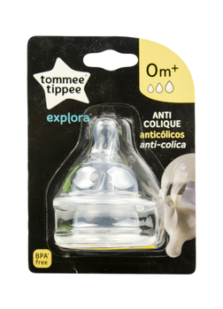 Набір силіконових сосок на пляшку (2шт) 0+ Tommee Tippee 0+ Прозорий 000016114