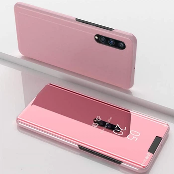 Чехол Mirror для Samsung Galaxy A30S / A307F книжка зеркальный Clear View Rose Gold