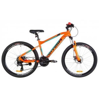 Велосипед Optimabikes 26" F-1 AM DD рама-16" 2019 оранжево-бирюзовый (OPS-OP-26-144)
