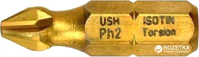 Викруткова насадка з титановим покриттям USH Torsion 1/4" PH2 x 25 мм 10 шт. (UUSG0022342)