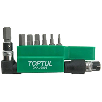 Набір біт 1/4" HEX 2-8мм + Гобр.перех. 8од. TOPTUL GAAL0803