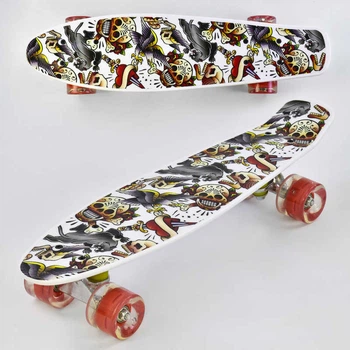 Скейт пенни борд (Р 14209) Best Board, доска=55см, колёса PU, СВЕТЯТСЯ, d=6см
