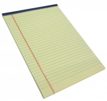 Блокнот Legal pad, стандарт, А4 желтый с синей окантовкой, 50 листов (bl-19785)