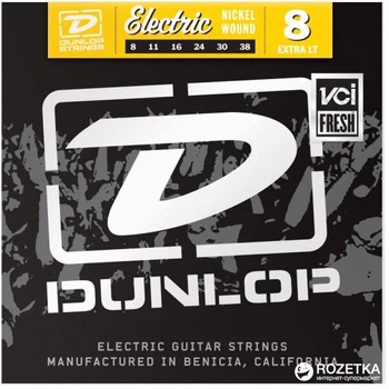 Струны для электрогитар Dunlop DEN0838 Electric Extra Light (08-38)