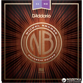 Струны для акустических гитар D'Addario NB1152 Nickel Bronze Custom Light (11-52)