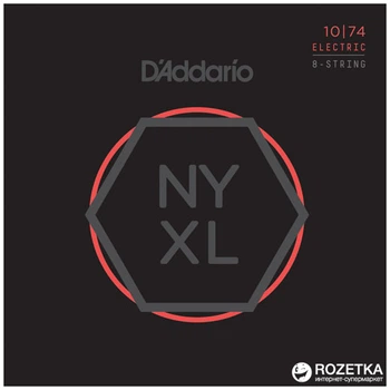 Струны для электрогитар D'Addario NYXL1074 NYXL Light Top/Heavy Bottom 8-String (10-74)