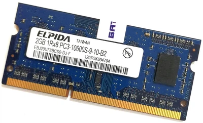 Оперативная память для ноутбука Elpida SODIMM DDR3 2Gb 1333MHz 10600s CL9 (EBJ20UF8BCS0-DJ-F) Б/У