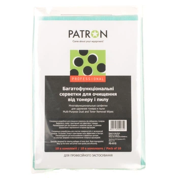 Серветки для чистки від тонеру та пилу Patron F5-015 10шт/уп