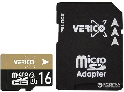 Verico MicroSDHC 16GB UHS-I Class 10 + SD adapter (1MCOV-MAH9G3-NN)