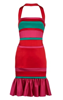 Платье Karen Millen M красное с розовым KM70273